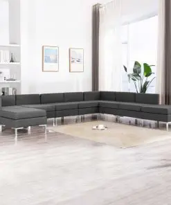 vidaXL 9 Piece Sofa Set Fabric Dark Grey