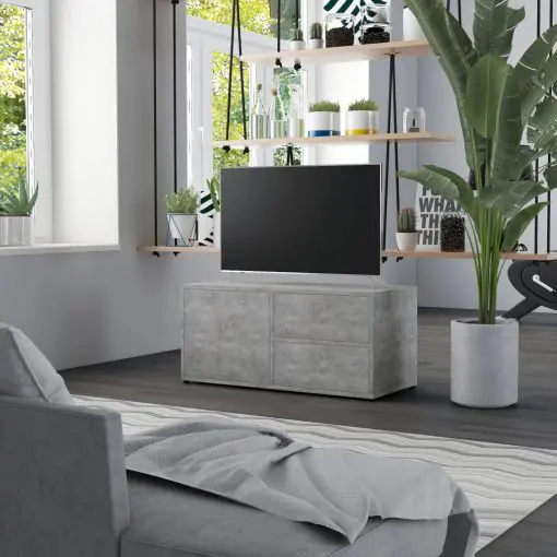vidaXL TV Cabinet Concrete Grey 80x34x36 cm Chipboard
