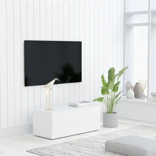 vidaXL TV Cabinet White 80x34x30 cm Chipboard