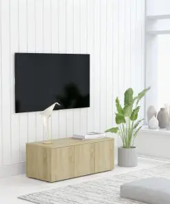 vidaXL TV Cabinet Sonoma Oak 80x34x30 cm Chipboard