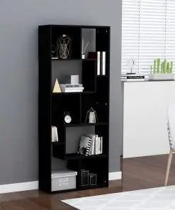 vidaXL Book Cabinet Black 67x24x161 cm Chipboard