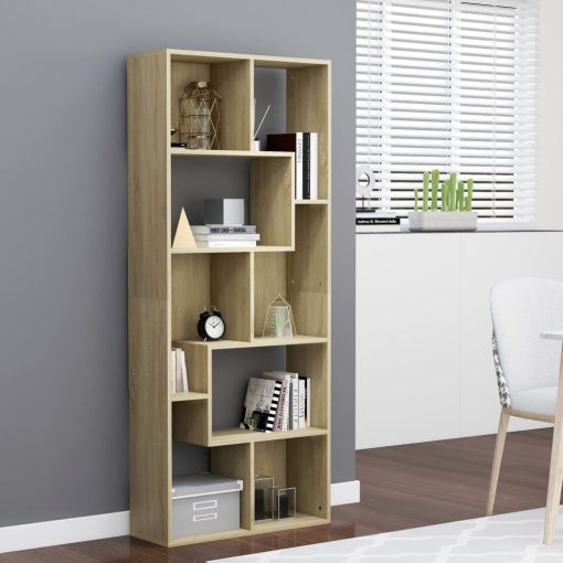 vidaXL Book Cabinet Sonoma Oak 67x24x161 cm Chipboard