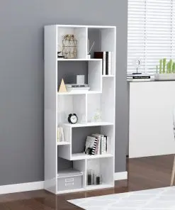 vidaXL Book Cabinet High Gloss White 67x24x161 cm Chipboard
