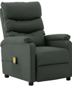 vidaXL Massage Reclining Chair Grey Faux Leather