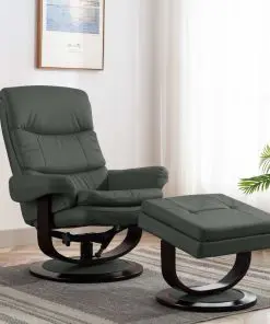 vidaXL Reclining Chair Anthracite Faux Leather and Bentwood