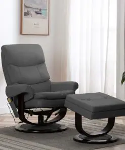 vidaXL Massage Reclining Chair Anthracite Faux Leather and Bentwood