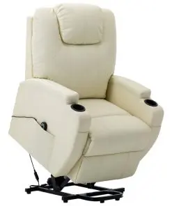 vidaXL Stand-up Recliner Cream White Faux Leather (AU only)
