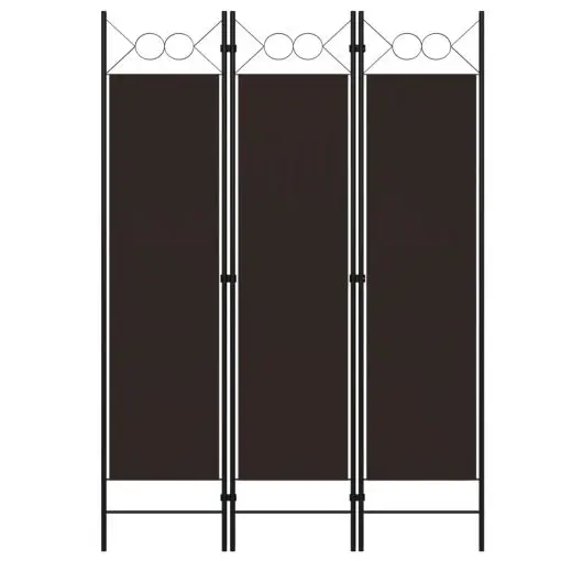 vidaXL 3-Panel Room Divider Brown 120×180 cm