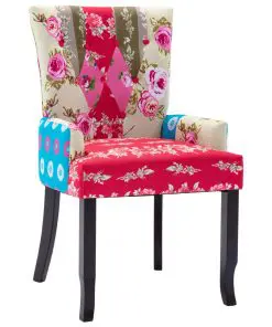 vidaXL French Chair with Patchwork Design Fabric