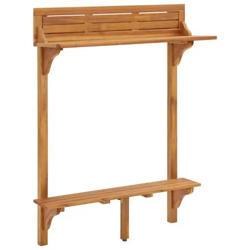 vidaXL Balcony Bar Table 90x37x122,5 cm Solid Acacia Wood