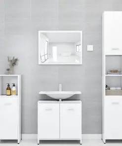vidaXL 4 Piece Bathroom Furniture Set White Chipboard