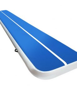 5m x 1m Inflatable Air Track Mat 20cm Thick Gymnastic Tumbling Blue And White