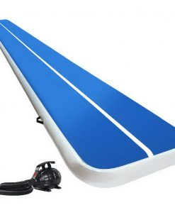 Everfit 6X1M Inflatable Air Track Mat 20CM Thick with Pump Tumbling Gymnastics Blue